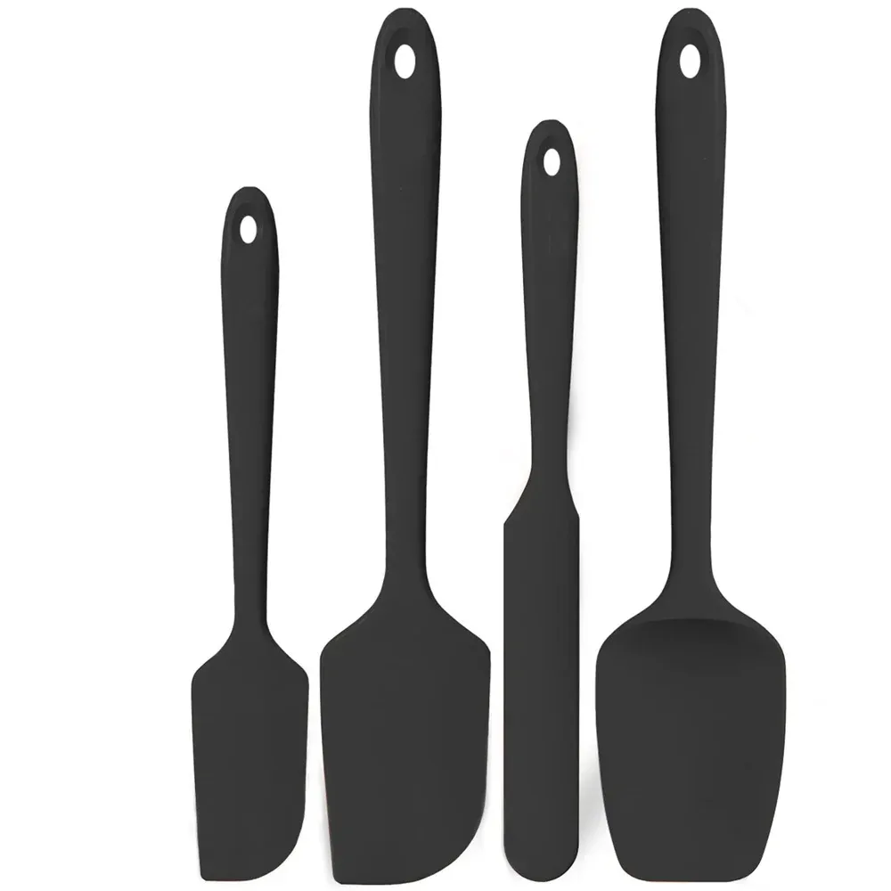 Ensemble de spatules de cuisine en silicone, racloir en silicone souple résistant à la chaleur jusqu'à 315 °C, avec manche antidérapant pour la cuisson, le mélange et le service Stirri 9