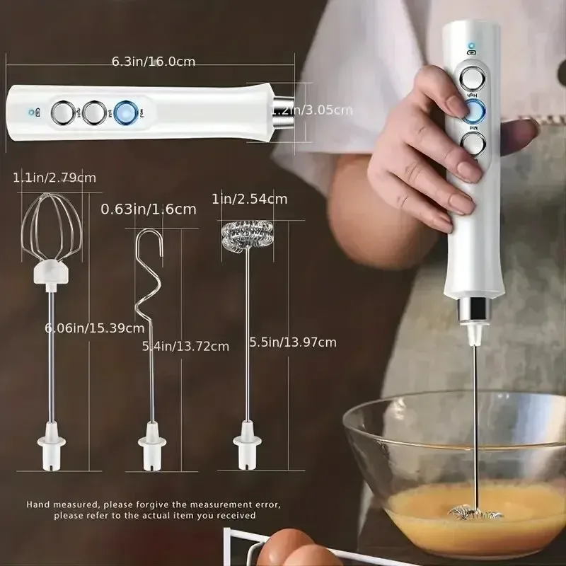 Mousseur à lait électrique sans fil à 3 vitesses, rechargeable par USB, pour latte, cappuccino et chocolat chaud 3