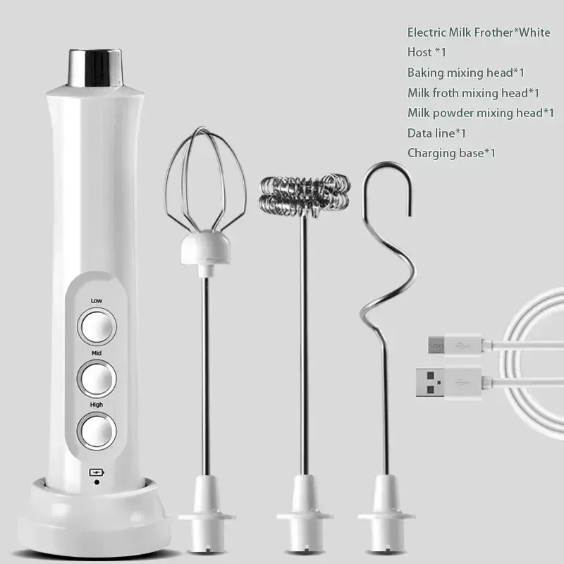 Mousseur à lait électrique sans fil à 3 vitesses, rechargeable par USB, pour latte, cappuccino et chocolat chaud 7