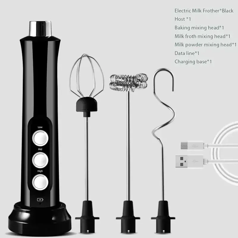 Mousseur à lait électrique sans fil à 3 vitesses, rechargeable par USB, pour latte, cappuccino et chocolat chaud 8