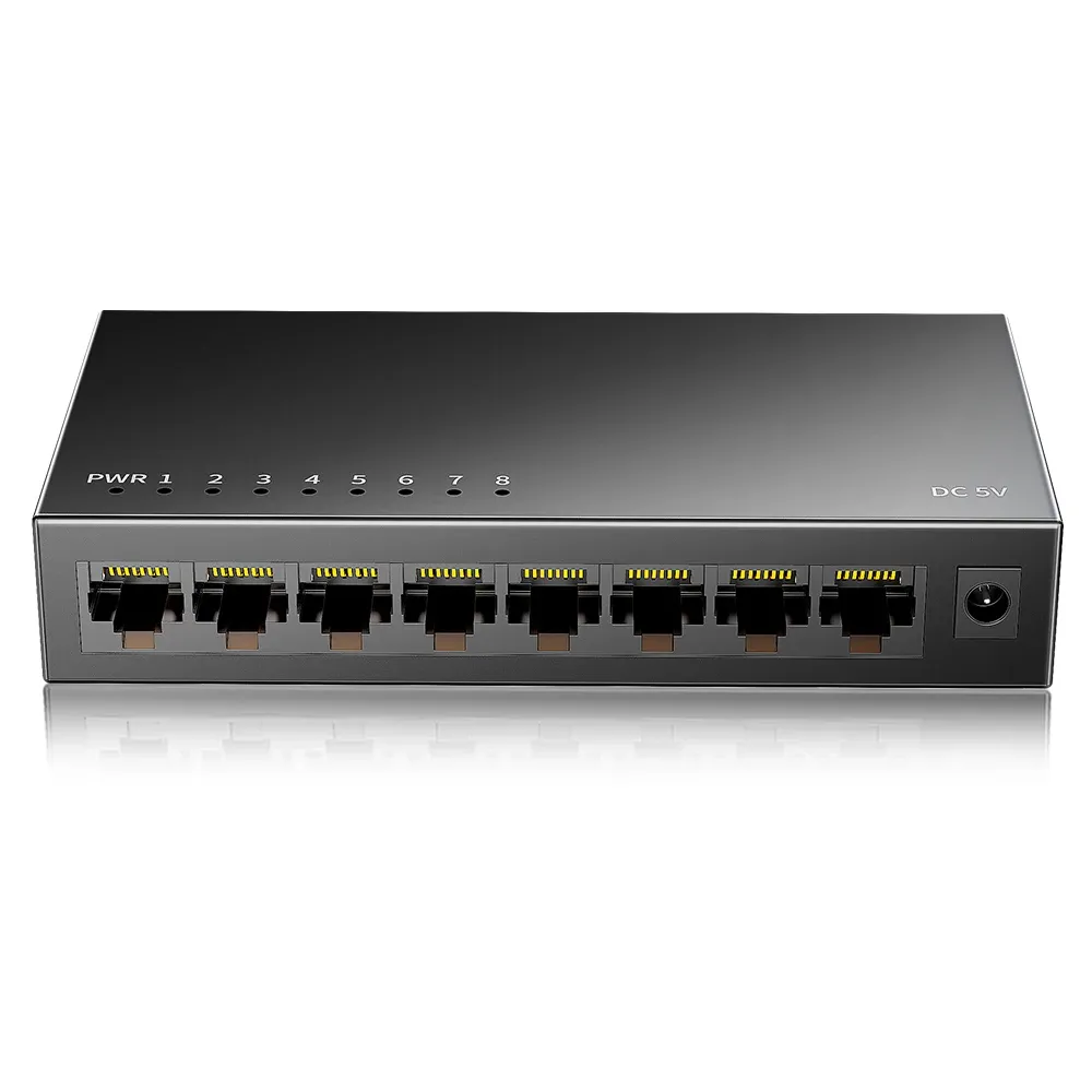 AMPCOM – Commutateur réseau Gigabit 1000 Mbps, 5 ou 8 ports, Commutateur Ethernet intelligent 8