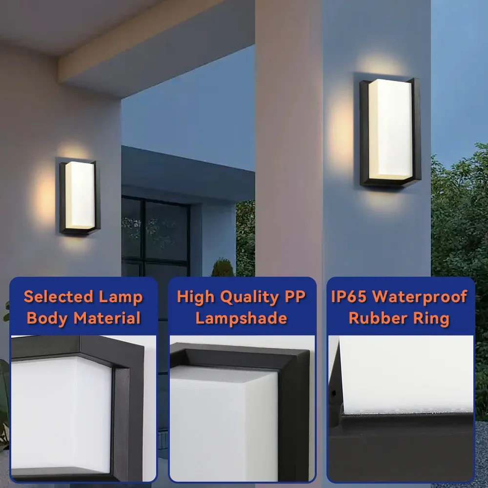 Applique murale LED étanche, modèle B, ambiance