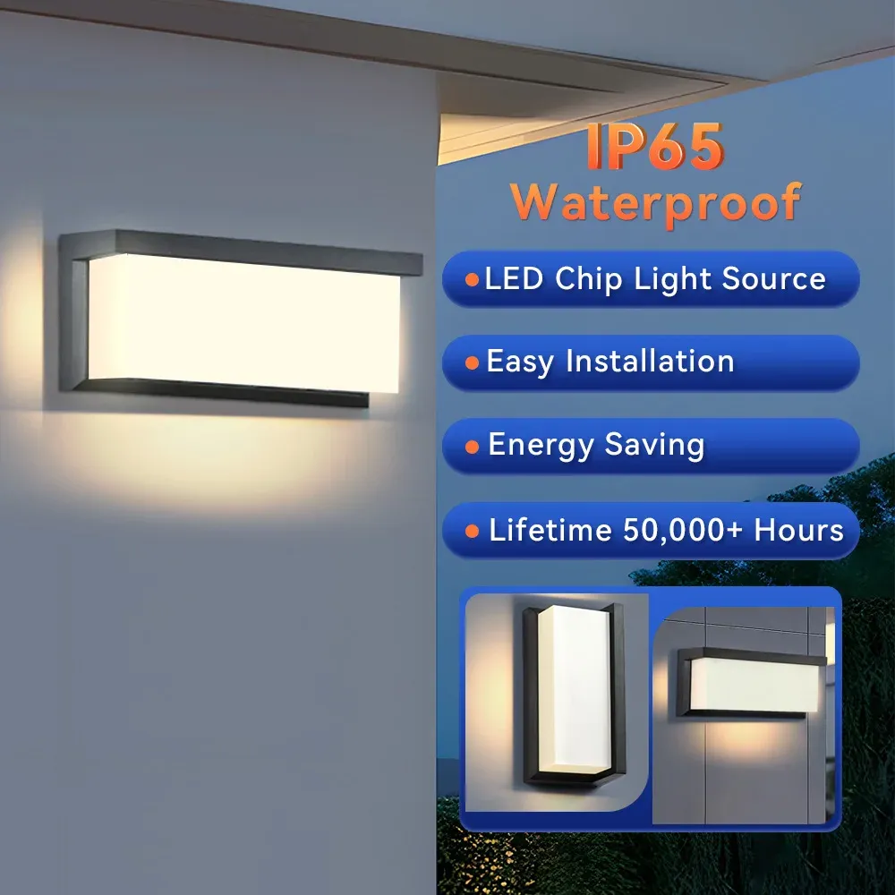 Applique murale LED étanche, modèle B, vue d'ensemble