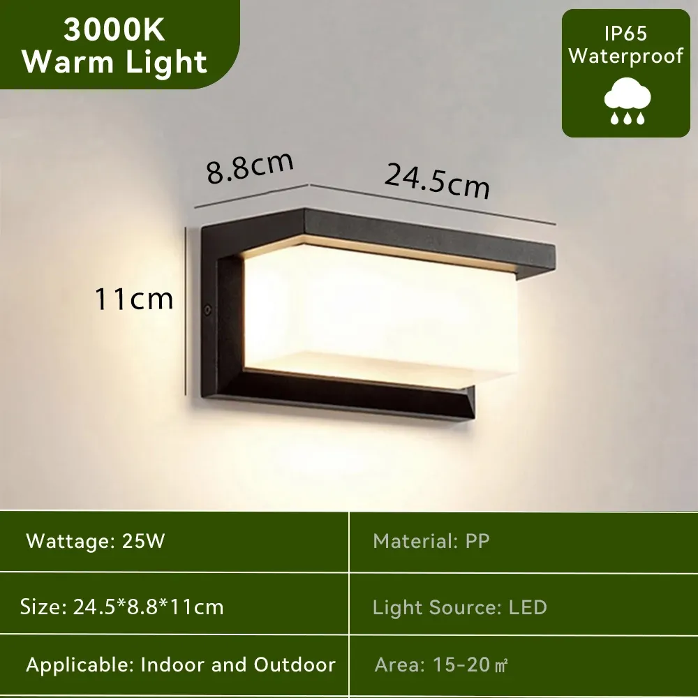 Applique murale LED étanche 110-220 V pour éclairage d'extérieur et d'intérieur : escaliers, porche, balcon et jardin 7