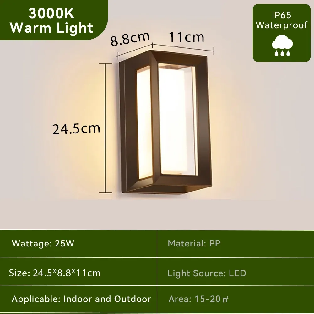 Applique murale LED étanche 110-220 V pour éclairage d'extérieur et d'intérieur : escaliers, porche, balcon et jardin 11