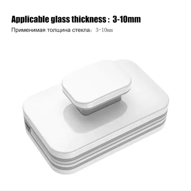 Nettoyeur de vitres magnétique double face avec évacuation d'eau automatique, raclette et brosse ménagère 12