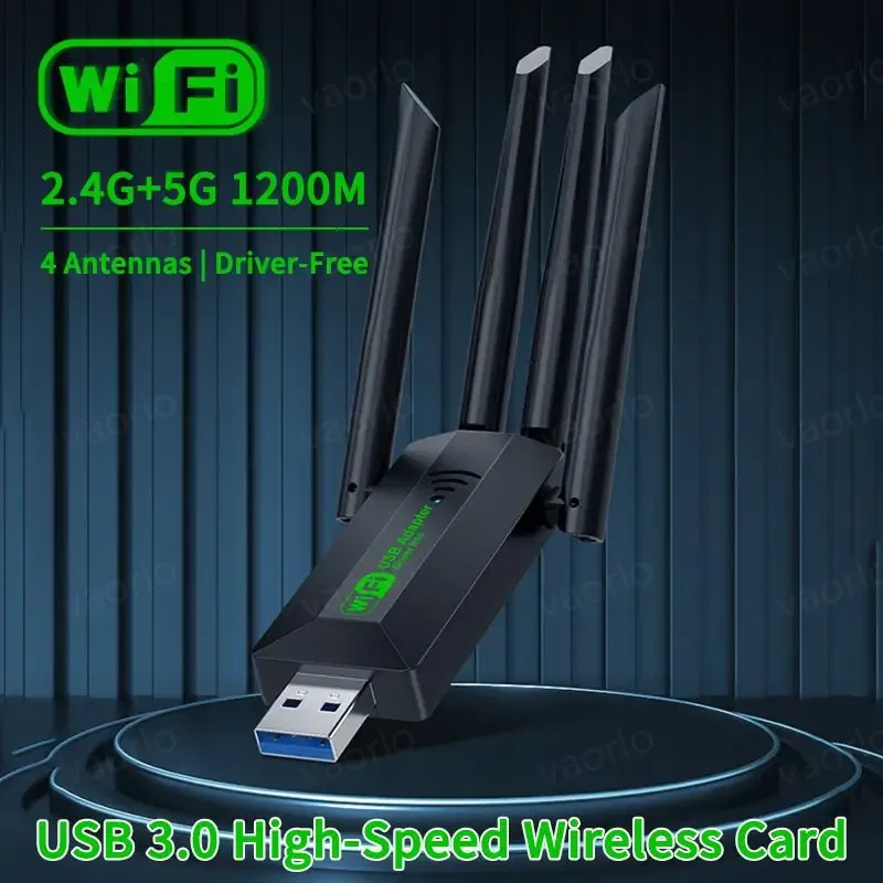 Adaptateur USB Wi-Fi 1200 Mbps double bande 2,4 GHz / 5 GHz, 802.11ac, USB 3.0, pour PC et ordinateur portable 2