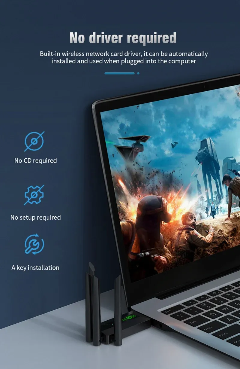 Adaptateur Wi-Fi USB, vue de côté