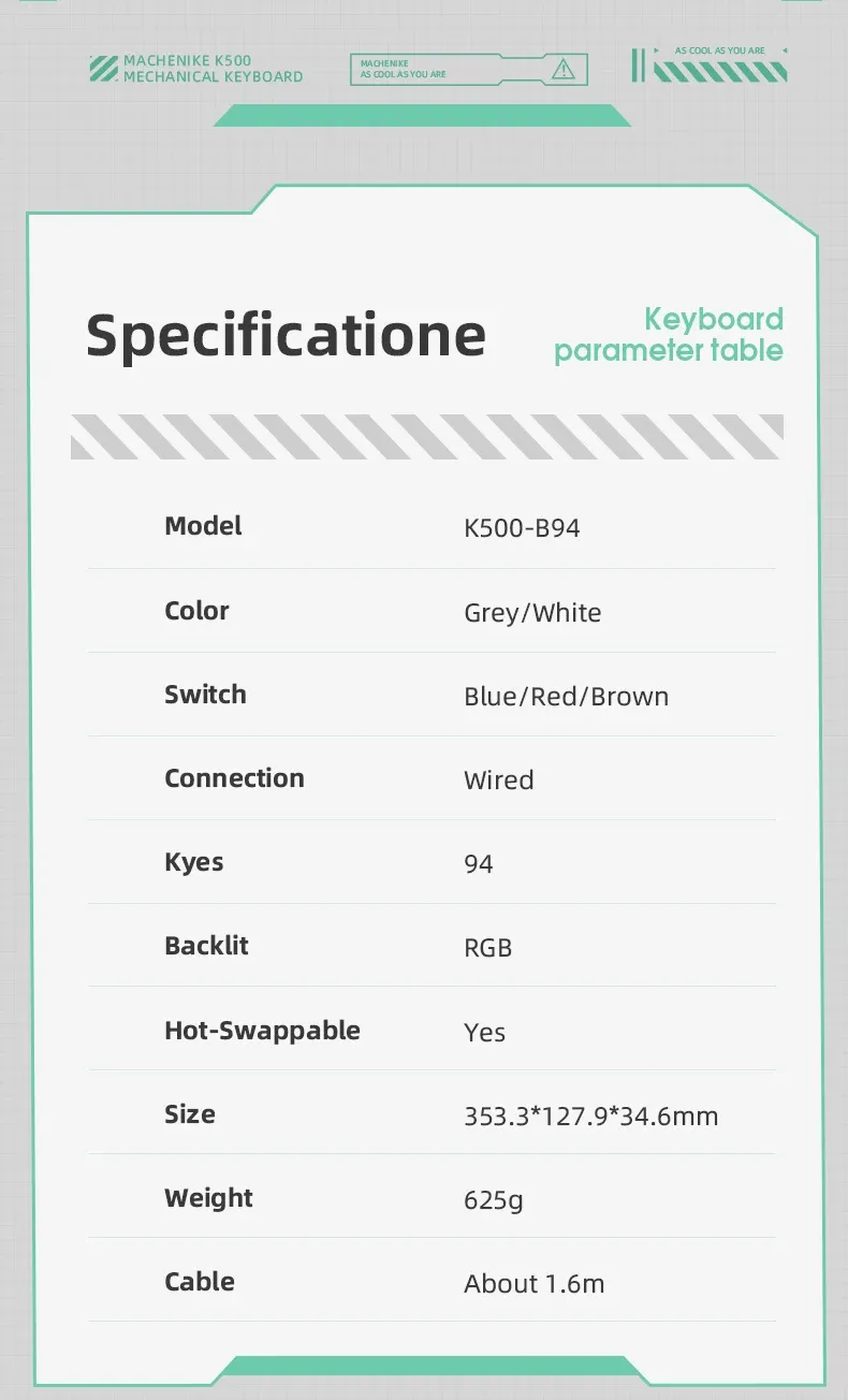 Connectique du K500