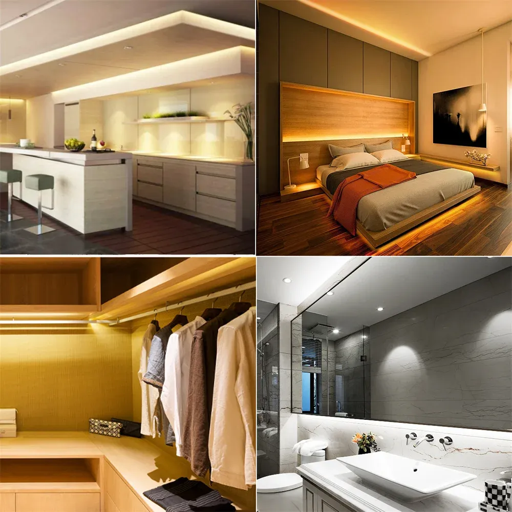 Bande lumineuse LED COB USB 5 V à variateur 3 touches, ruban flexible, blanc chaud, pour chambre, TV, miroir, rétroéclairage et éclairage d'armoire 6