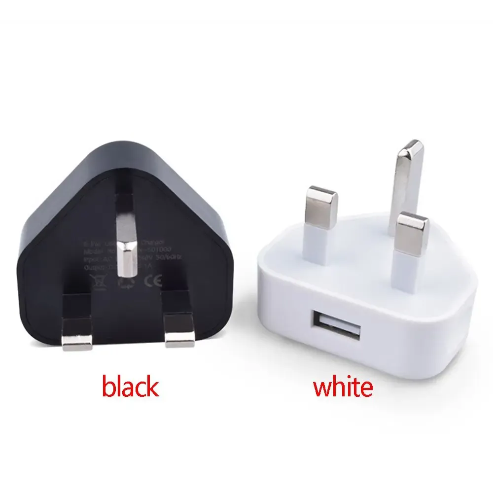 Chargeur mural USB 5 V avec fiche UK à 3 broches, adaptateur secteur 1 port pour bureau 4