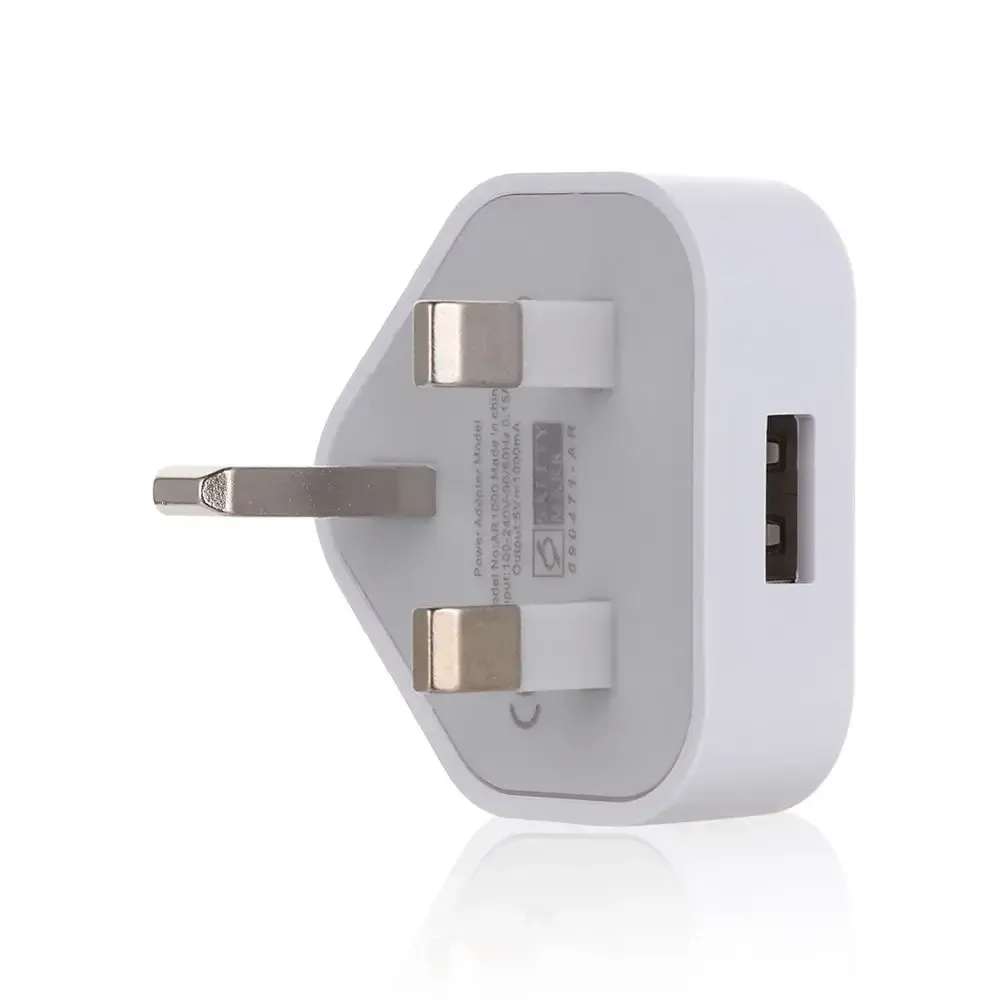 Chargeur mural USB 5 V avec fiche UK à 3 broches, adaptateur secteur 1 port pour bureau 7