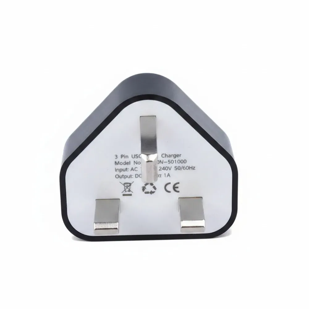 Chargeur mural USB 5 V avec fiche UK à 3 broches, adaptateur secteur 1 port pour bureau 8