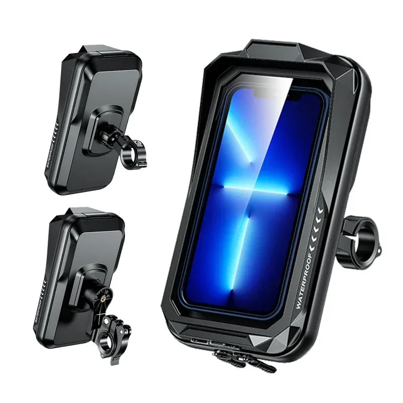 Support de téléphone étanche et réglable pour moto et vélo, fixation universelle antichute pour guidon 2