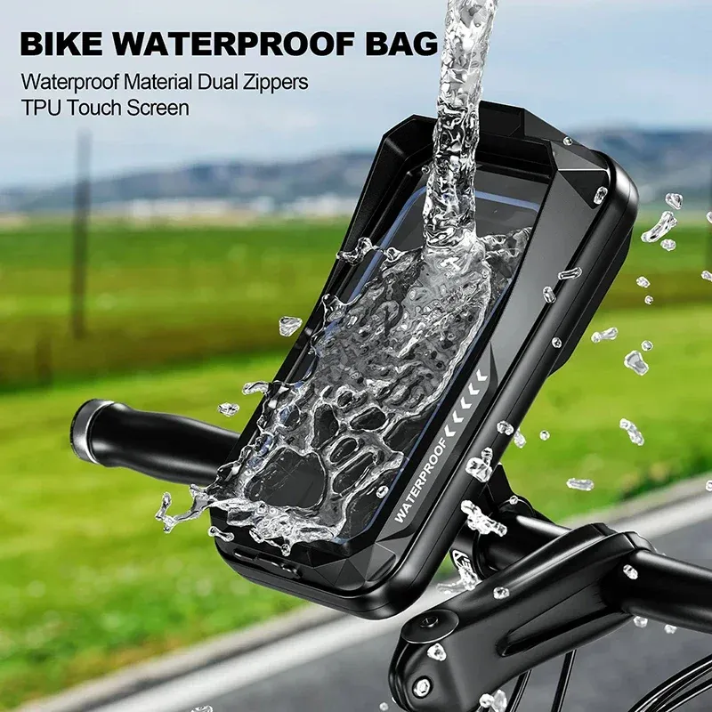 Support de téléphone étanche et réglable pour moto et vélo, fixation universelle antichute pour guidon 3