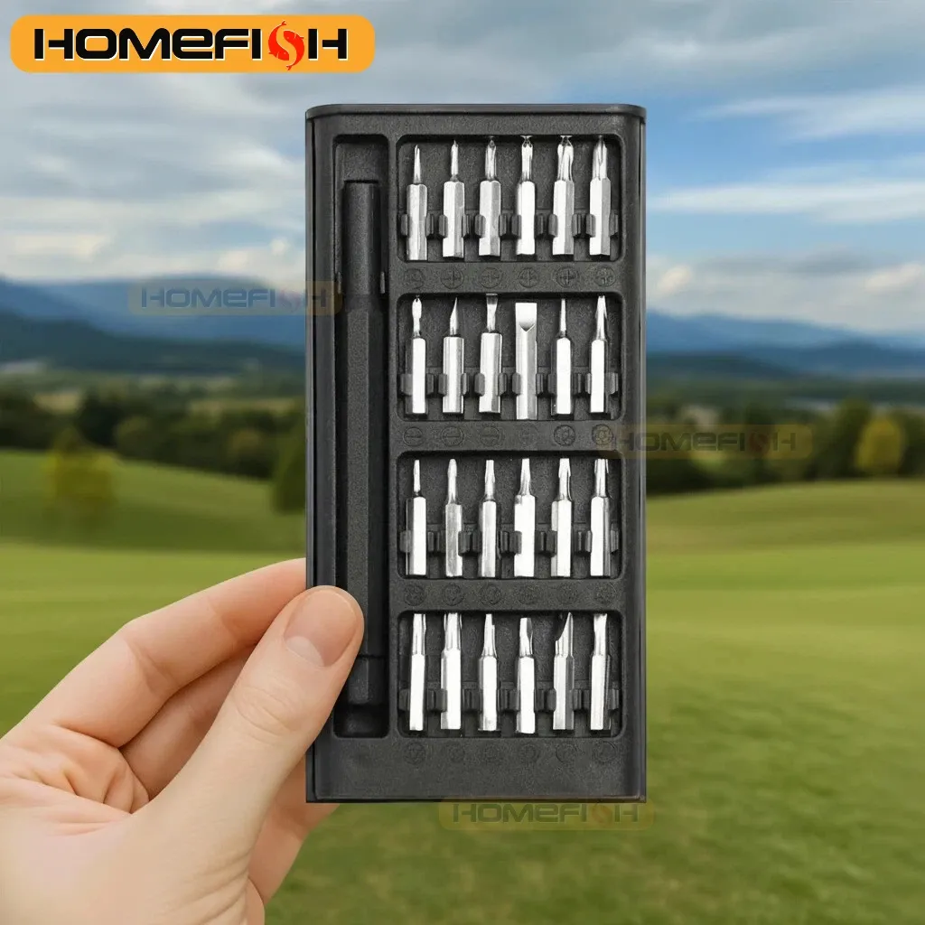 Jeu de tournevis 25 en 1 avec mini jeu de tournevis de poche de 24 pièces, kit de réparation compact pour téléphone portable, PC et appareil photo 1