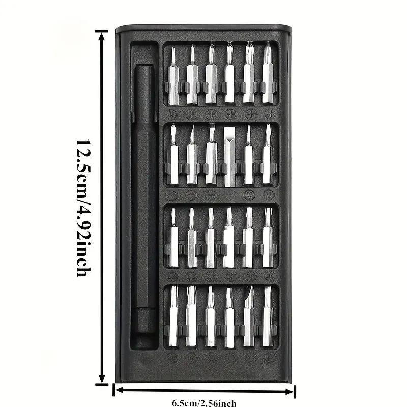 Jeu de tournevis 25 en 1 avec mini jeu de tournevis de poche de 24 pièces, kit de réparation compact pour téléphone portable, PC et appareil photo 4