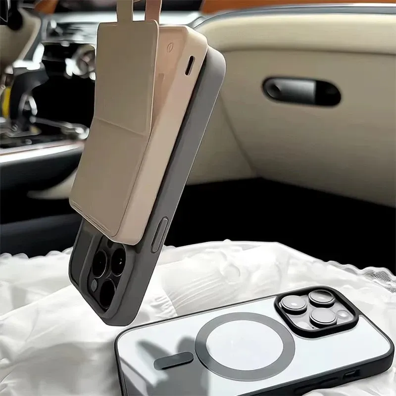 Coque magnétique en titane naturel mat pour iPhone 16, 15, 14, 13, 12 et 11 (Pro, Pro Max, Plus, Mini), compatible MagSafe, coque rigide antichoc 3