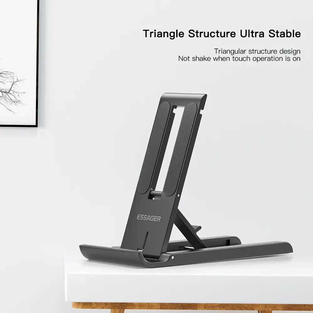 Essager - Support de bureau portable et pliable pour téléphone et tablette, compatible iPhone 13 Pro Max, iPad et Xiaomi 2