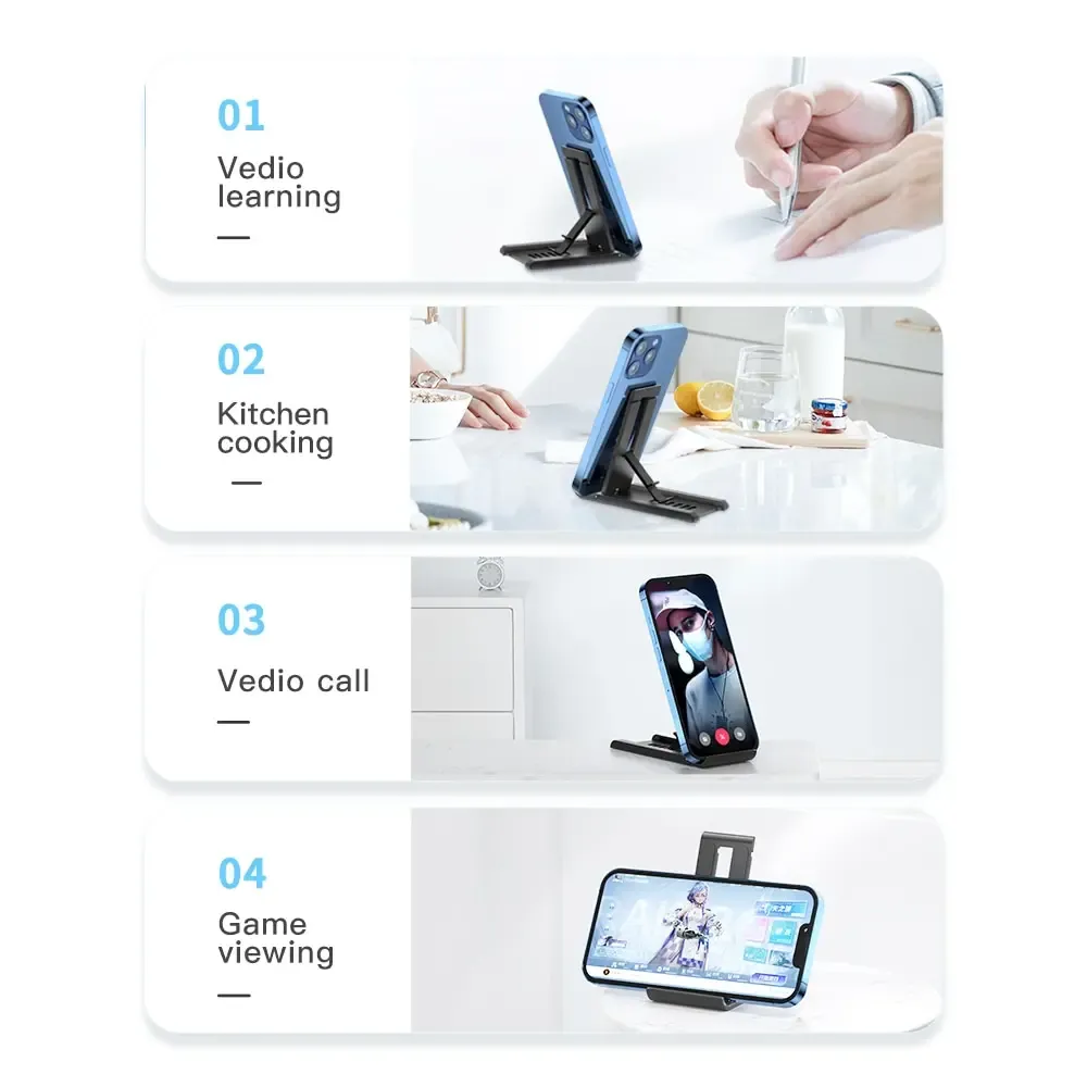 Essager - Support de bureau portable et pliable pour téléphone et tablette, compatible iPhone 13 Pro Max, iPad et Xiaomi 6