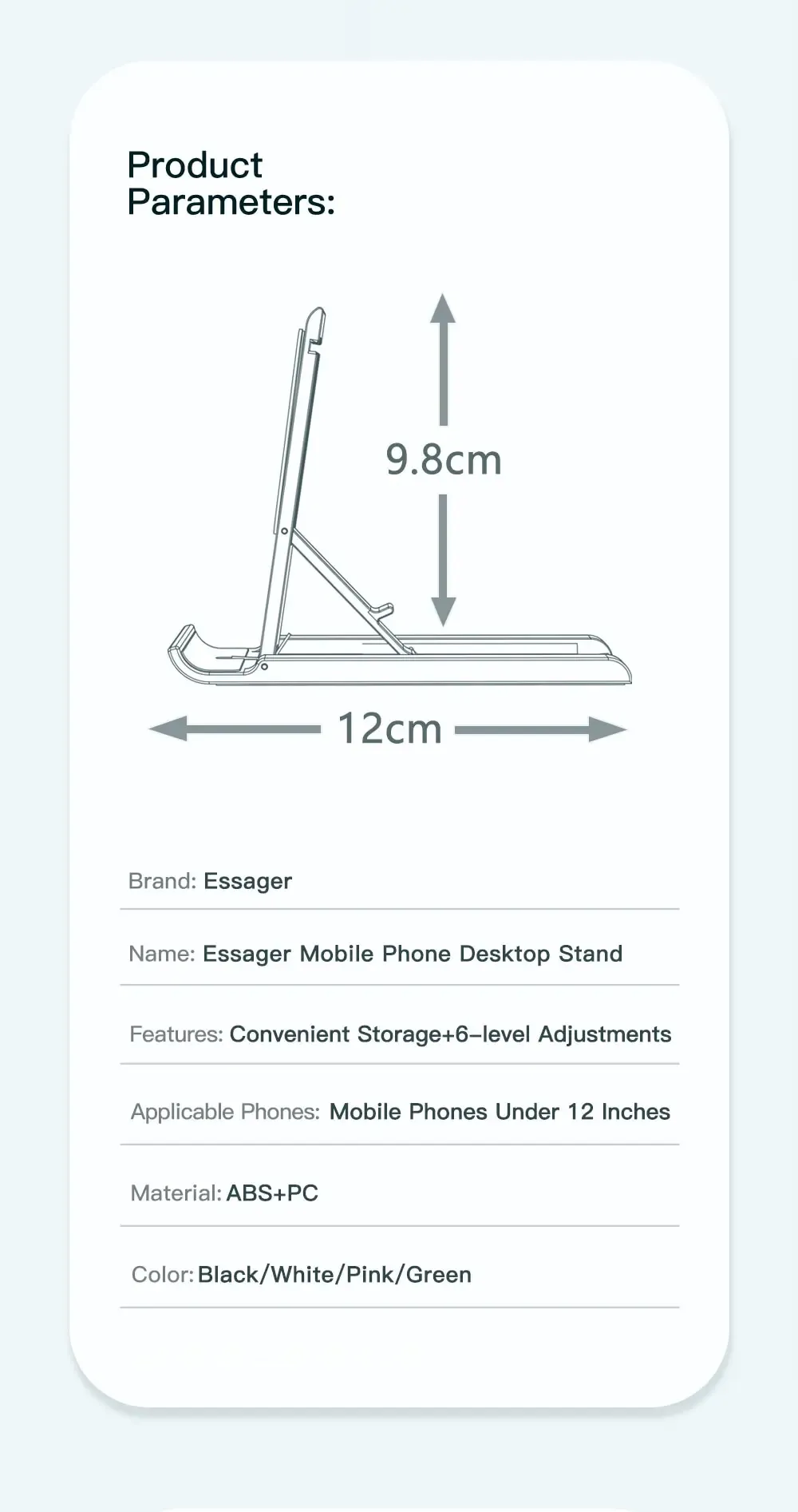 Support de bureau portable Essager, vue 6