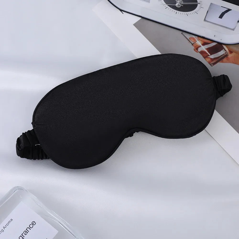 Masque de sommeil en soie douce, 100 % occultant, sans pression sur les yeux, avec sangle réglable, idéal pour le voyage 7