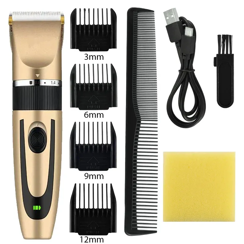 Tondeuse à cheveux électrique pour hommes, rasoir professionnel rechargeable pour usage domestique 7
