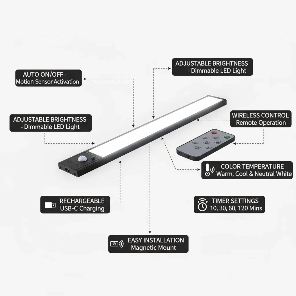Lampe LED sous-meuble, présentation du produit