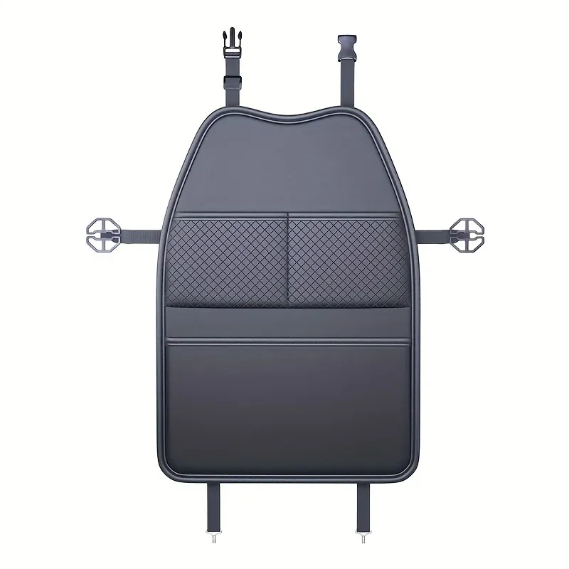 Housse de protection pour siège auto en PU avec coussin anti-coups de pied, poches de rangement et support de tablette multifonctionnel 8
