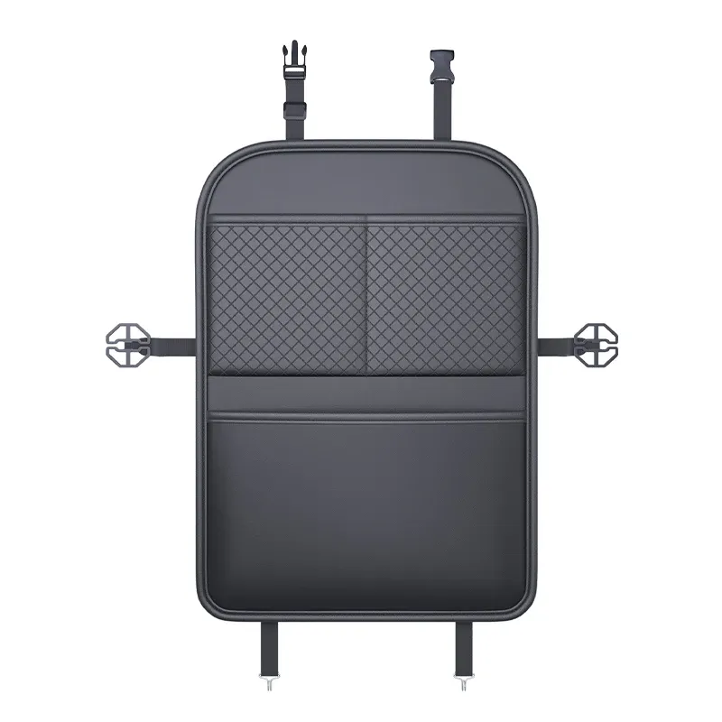 Housse de protection pour siège auto en PU avec coussin anti-coups de pied, poches de rangement et support de tablette multifonctionnel 9