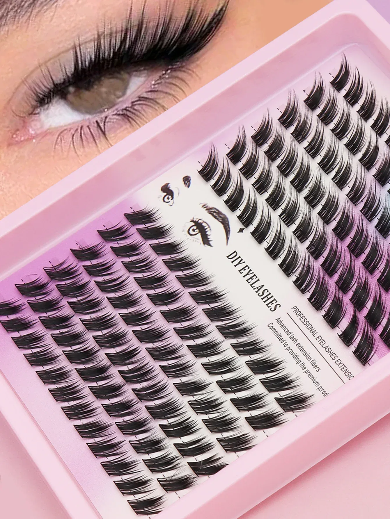 Extensions de cils individuelles 80 pièces, courbure C, marron, cils naturels segmentés, lot de cils, accessoires de maquillage 23