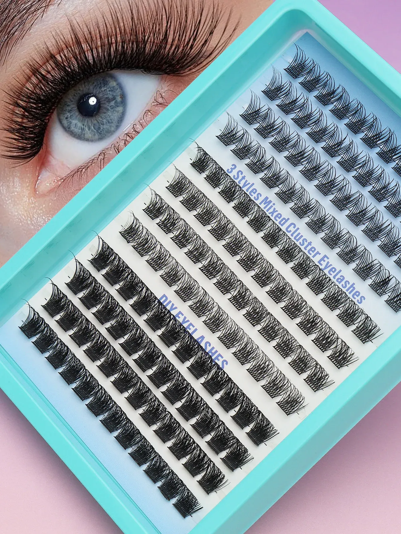 Extensions de cils individuelles 80 pièces, courbure C, marron, cils naturels segmentés, lot de cils, accessoires de maquillage 25