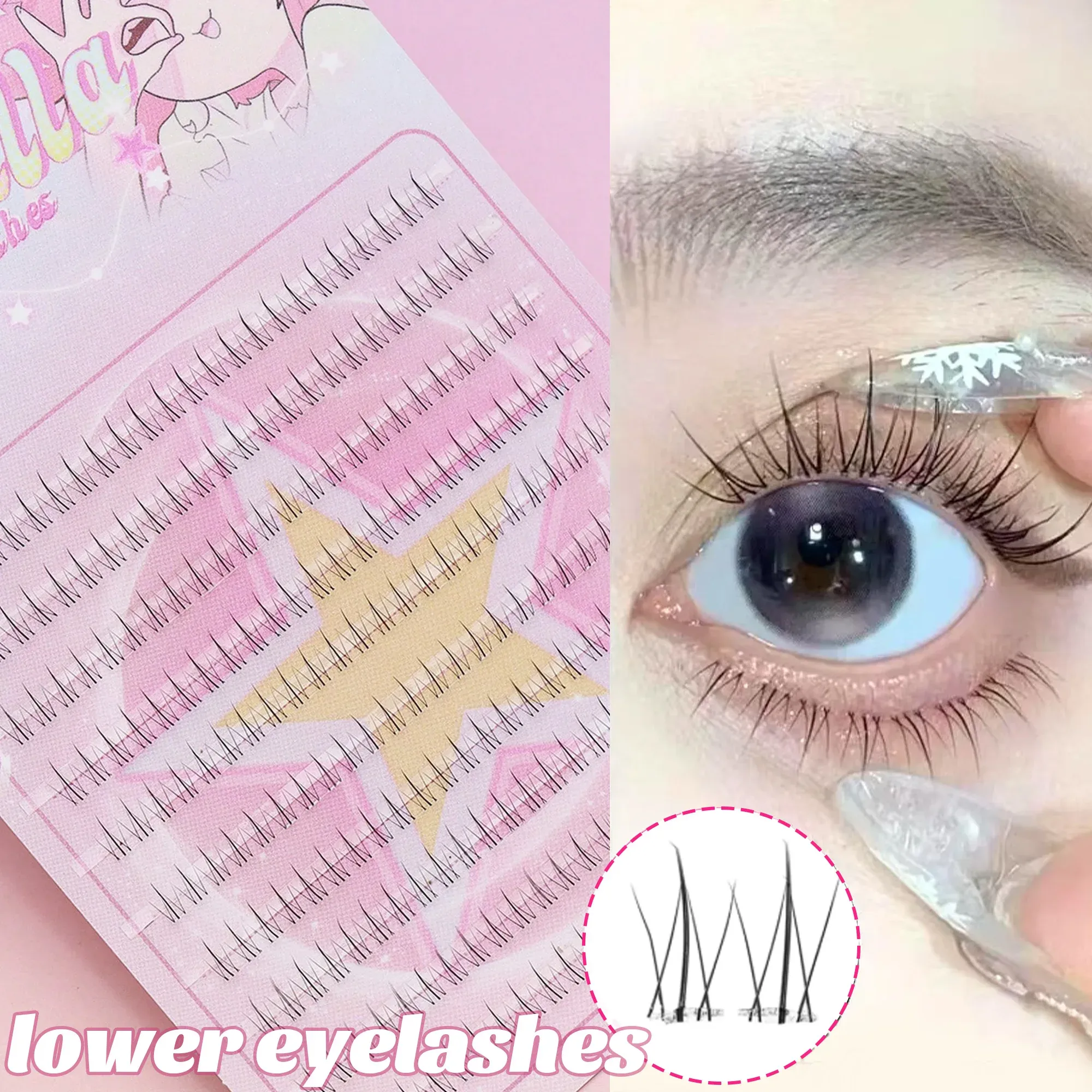 Extensions de cils individuelles 80 pièces, courbure C, marron, cils naturels segmentés, lot de cils, accessoires de maquillage 34