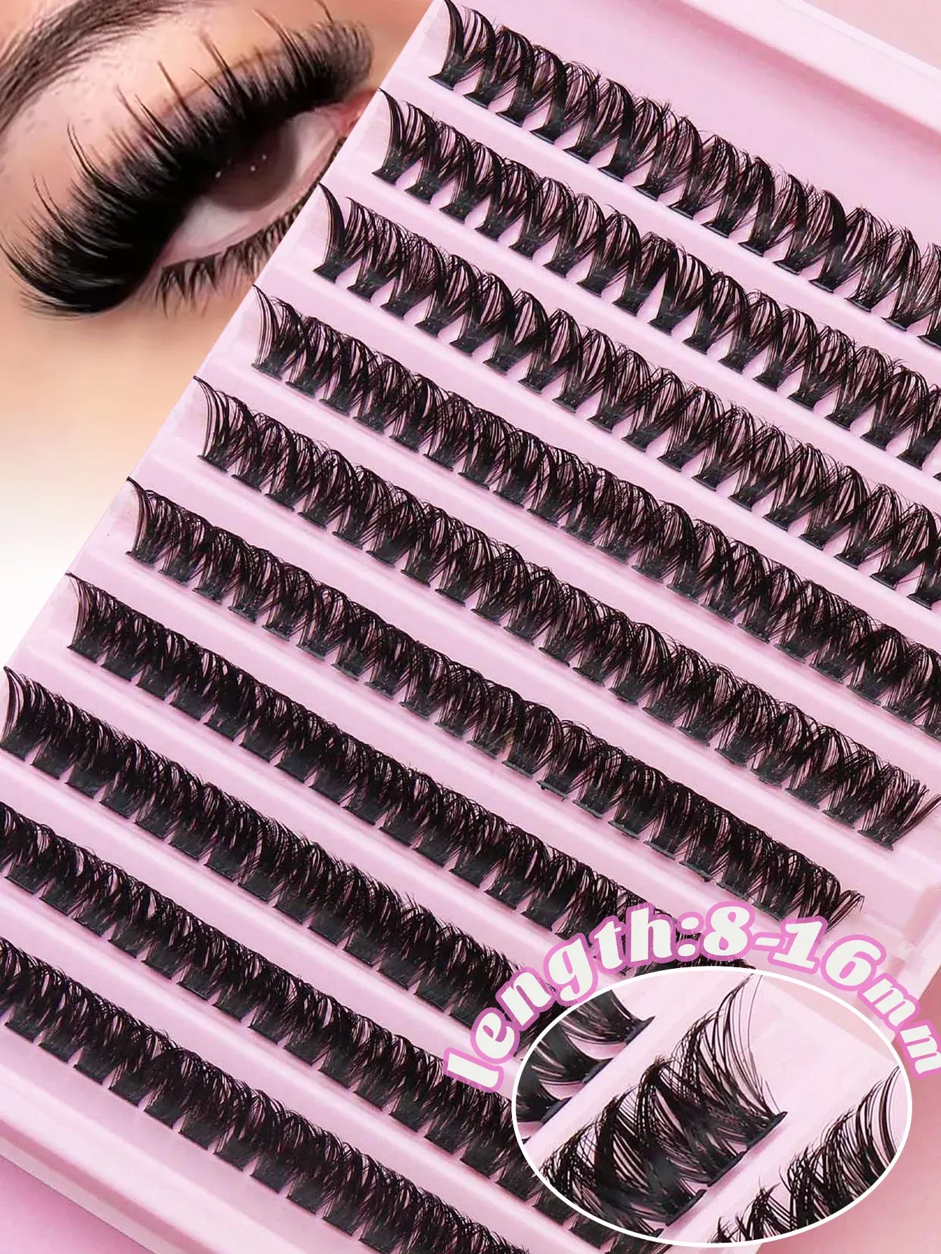 Extensions de cils individuelles 80 pièces, courbure C, marron, cils naturels segmentés, lot de cils, accessoires de maquillage 28