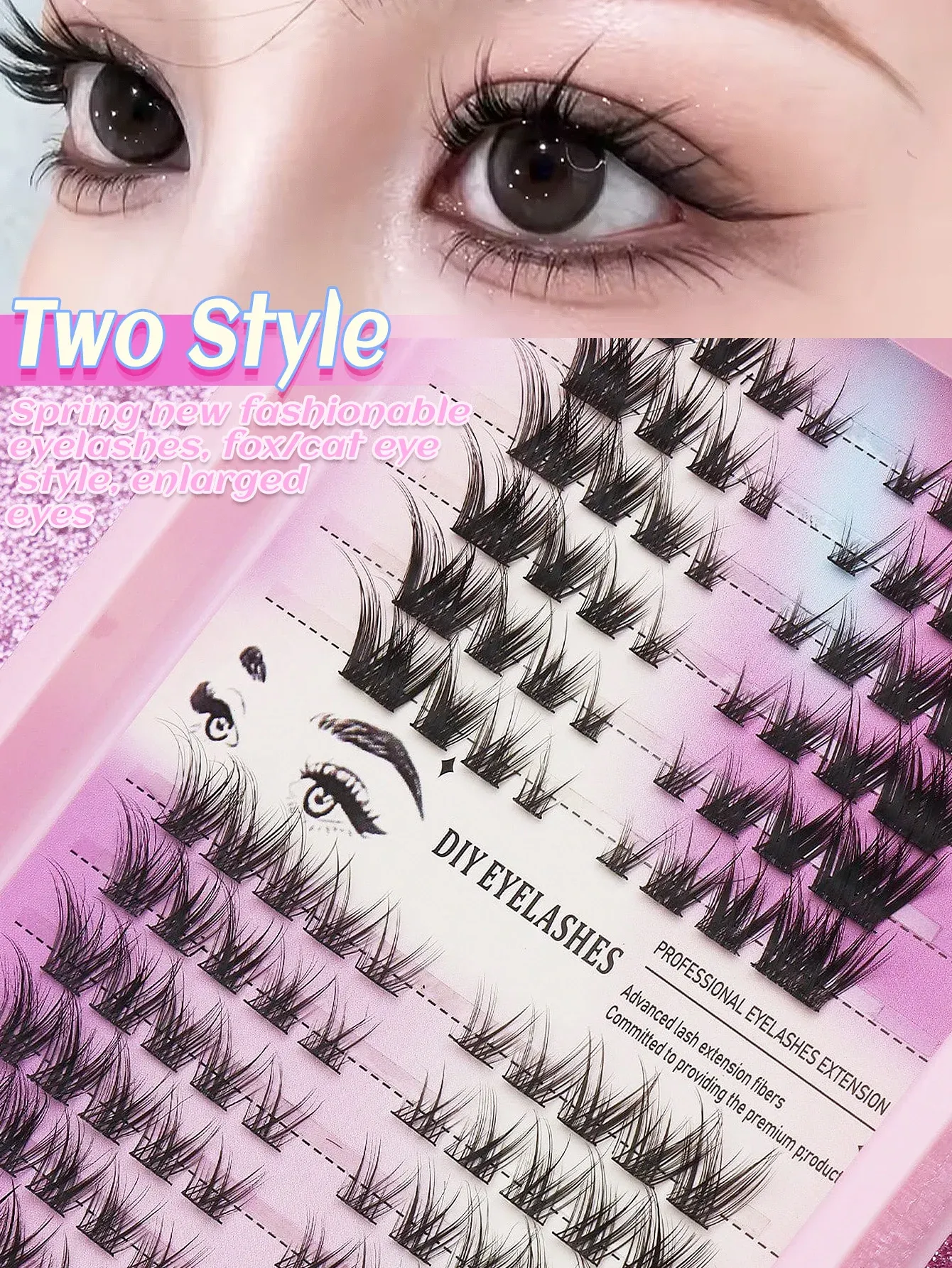 Extensions de cils individuelles 80 pièces, courbure C, marron, cils naturels segmentés, lot de cils, accessoires de maquillage 29