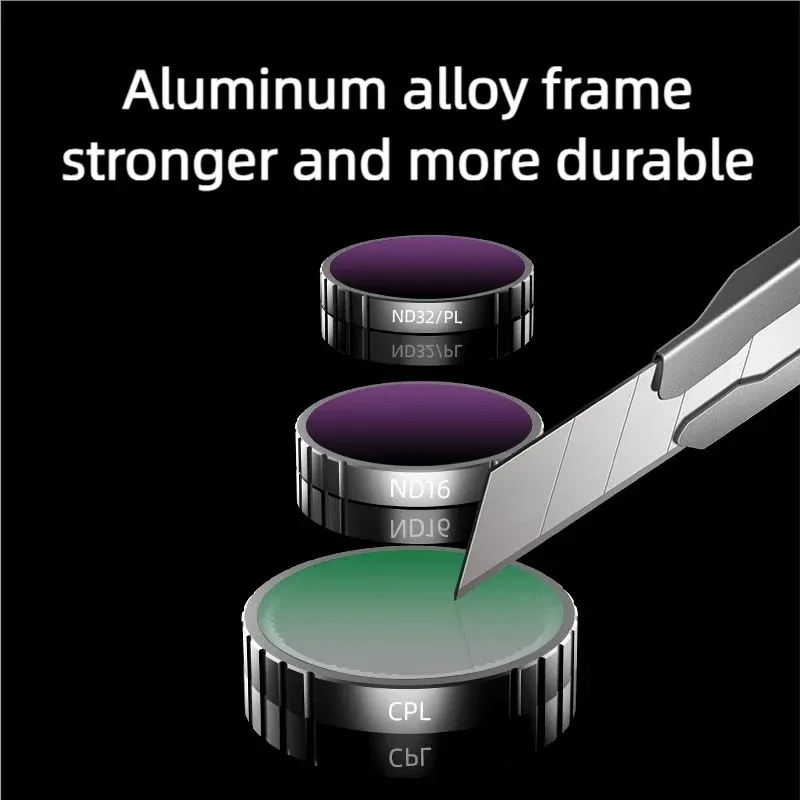 Filtre ND et CPL Ronkoen pour caméra d'action DJI Osmo Action 4 et 5 Pro, jeu de filtres ND8, ND16 et ND32 avec cadre en alliage d'aluminium 6