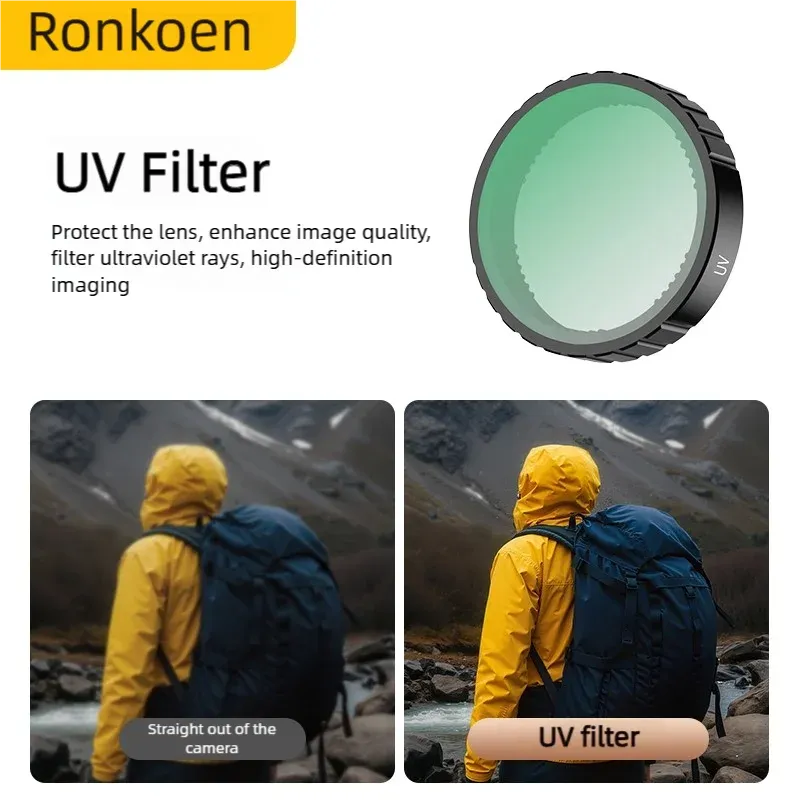 Filtre ND et CPL Ronkoen pour caméra d'action DJI Osmo Action 4 et 5 Pro, jeu de filtres ND8, ND16 et ND32 avec cadre en alliage d'aluminium 12