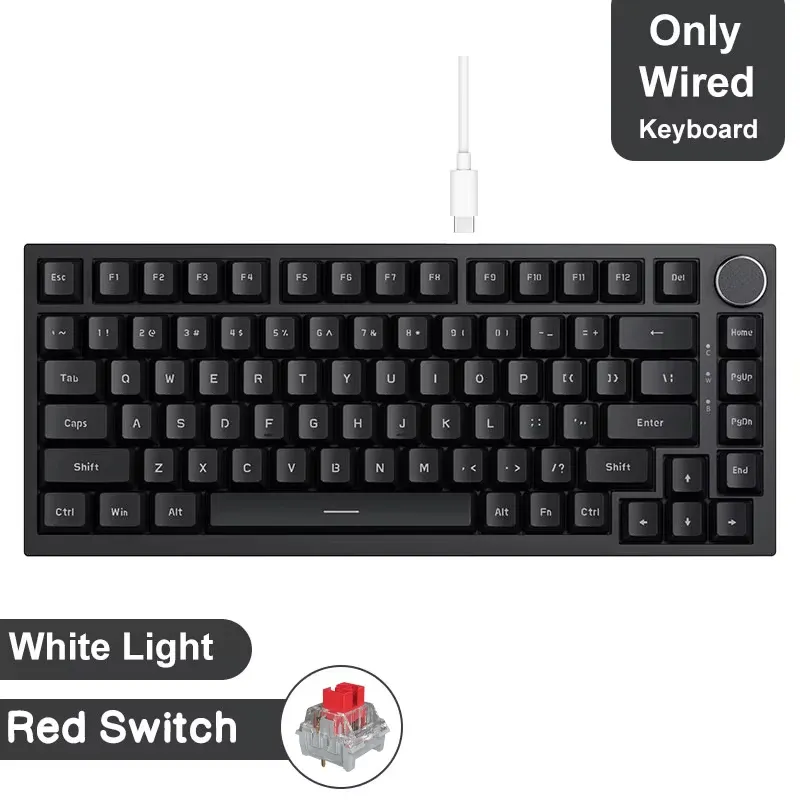 Clavier mécanique AJAZZ AK820 / AK820Pro 75 %, 82 touches, filaire monomode et sans fil Bluetooth, pour PC et ordinateur portable 15