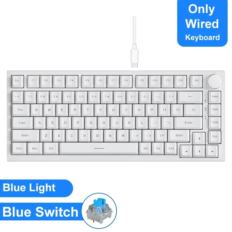 Clavier mécanique AJAZZ AK820 / AK820Pro 75 %, 82 touches, filaire monomode et sans fil Bluetooth, pour PC et ordinateur portable 16