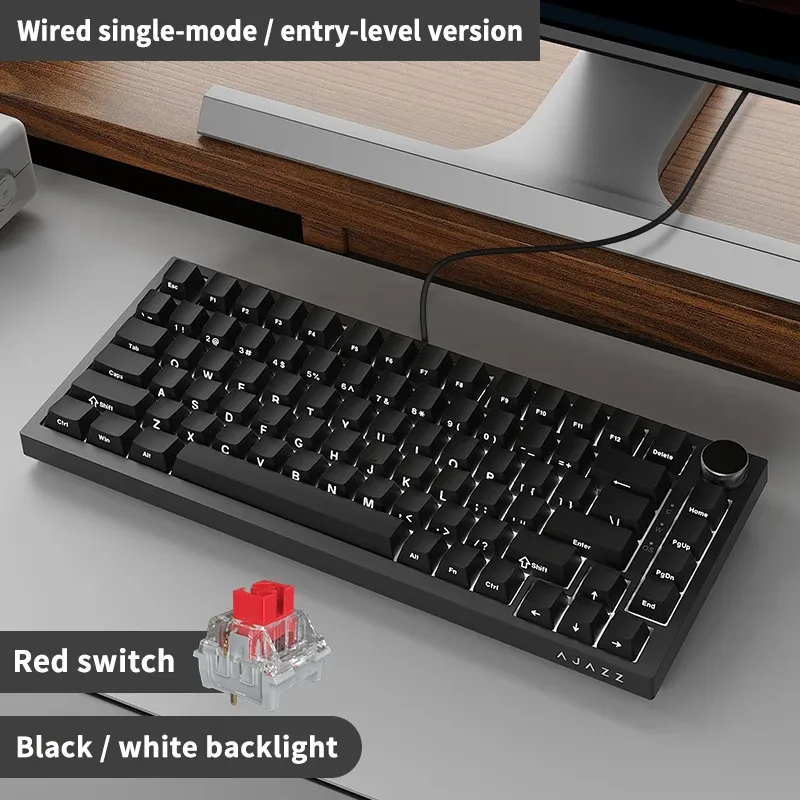 Clavier mécanique AJAZZ AK820 / AK820Pro 75 %, 82 touches, filaire monomode et sans fil Bluetooth, pour PC et ordinateur portable 9