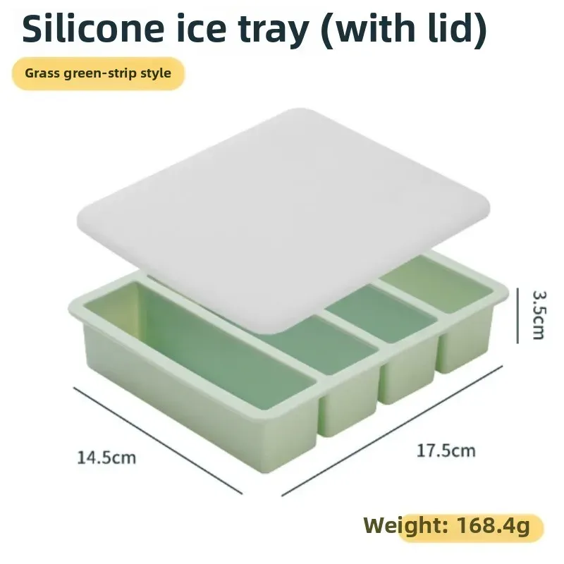 Plateau de congélation en silicone avec couvercle, empilable, pour la conservation des soupes, bouillons et sauces 6