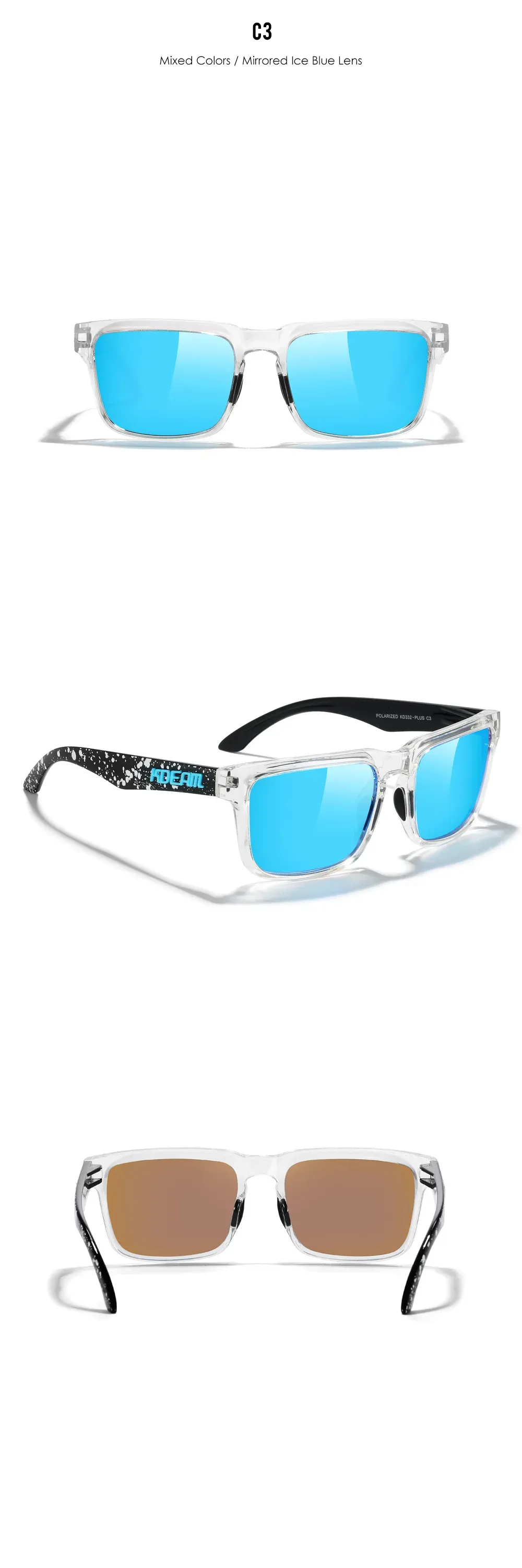 Lunettes KDEAM, vue de trois quarts