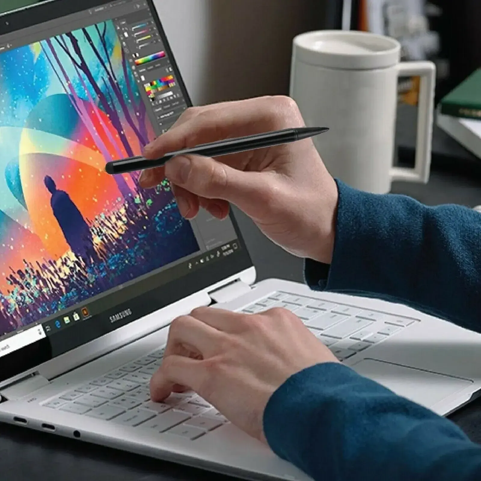Stylet universel à double usage, finition premium