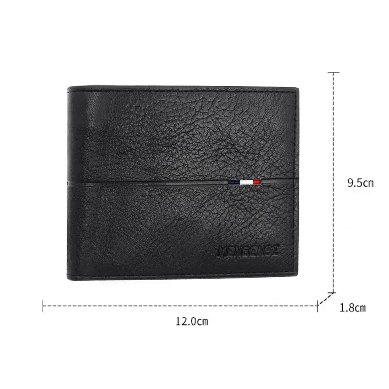 Portefeuille court en similicuir PU de haute qualité pour homme, avec fermeture éclair, porte-cartes et porte-photo, pochette à monnaie simple, mince et nouveau 2
