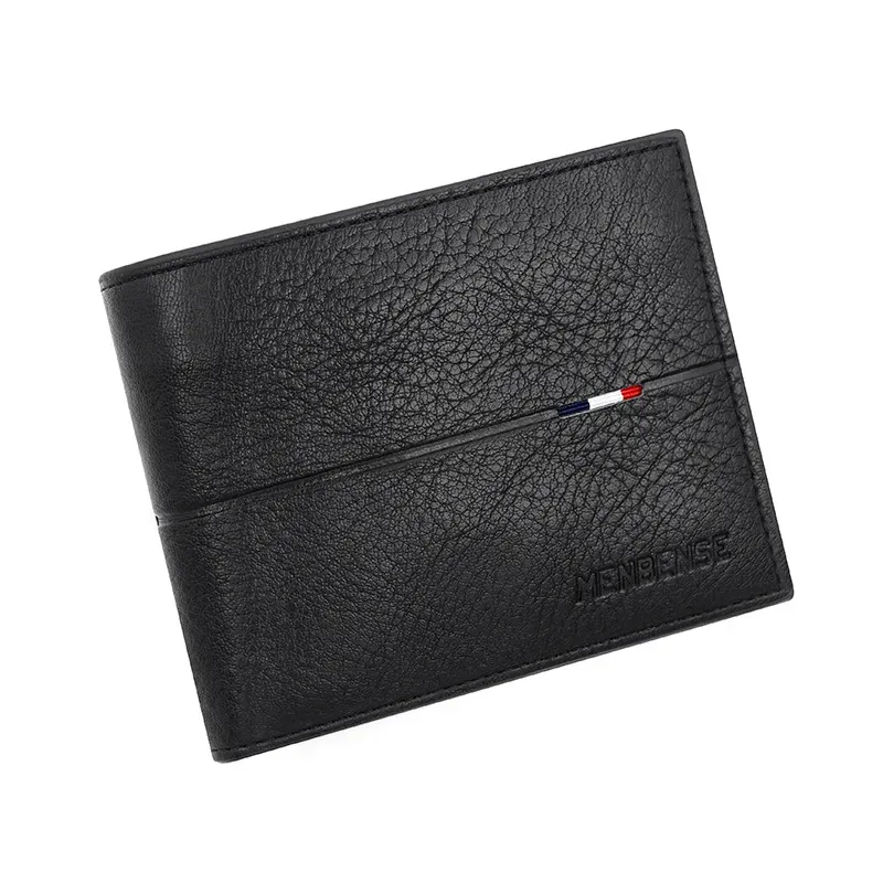 Portefeuille court en similicuir PU de haute qualité pour homme, avec fermeture éclair, porte-cartes et porte-photo, pochette à monnaie simple, mince et nouveau 10
