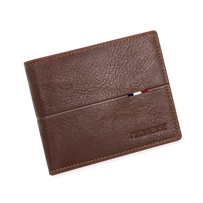 Portefeuille court en similicuir PU de haute qualité pour homme, avec fermeture éclair, porte-cartes et porte-photo, pochette à monnaie simple, mince et nouveau 9