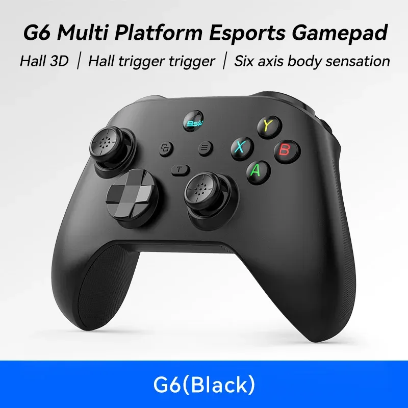 Manette de jeu mobile sans fil G6 avec gâchettes et joysticks à effet Hall, compatible Switch, PC, Android et iOS