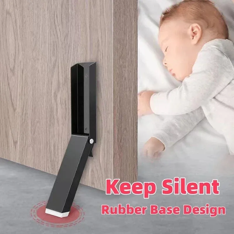 Butée de porte pliante en acier inoxydable à embout en caoutchouc anti-usure 3
