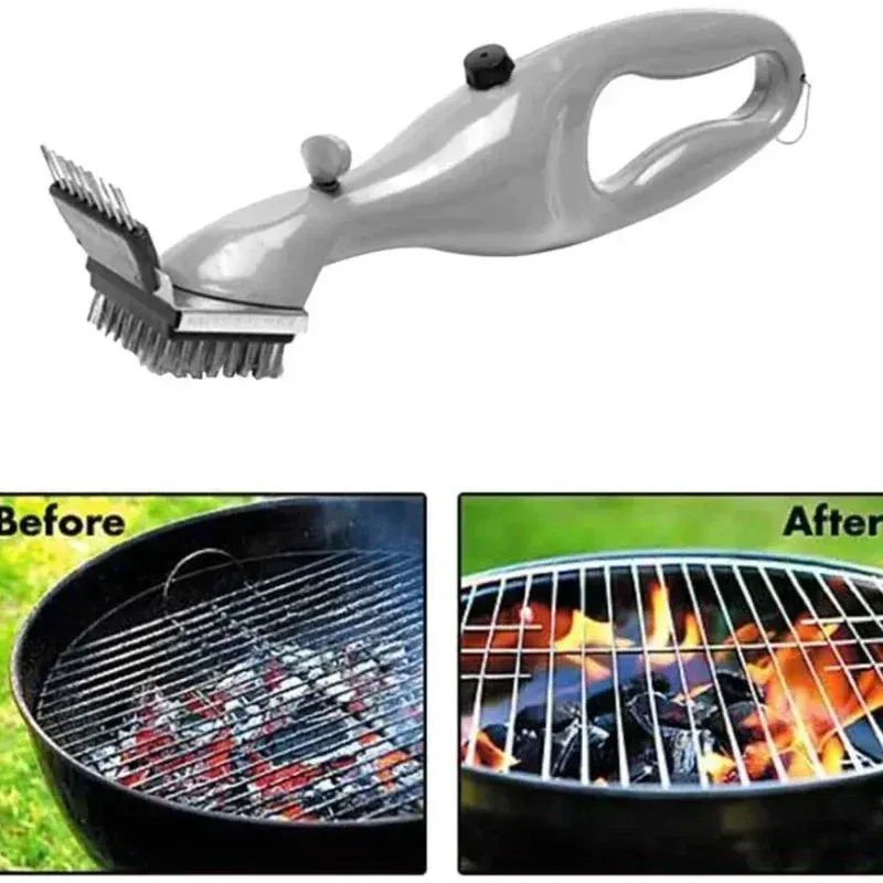 Brosse de nettoyage à vapeur pour gril de barbecue avec pulvérisateur d'eau 2