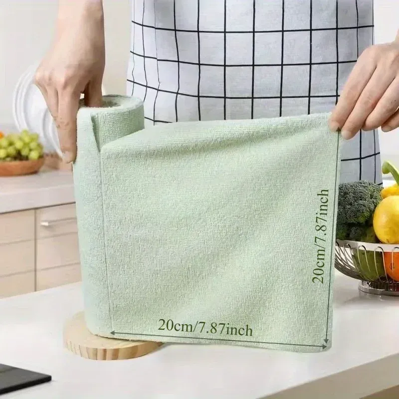 Torchon en microfibre double face multifonctionnel, 20 feuilles par rouleau, idéal pour le nettoyage des ustensiles de cuisine 4